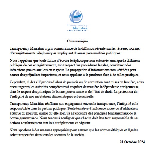 COMMUNIQUE COMMUNIQUE