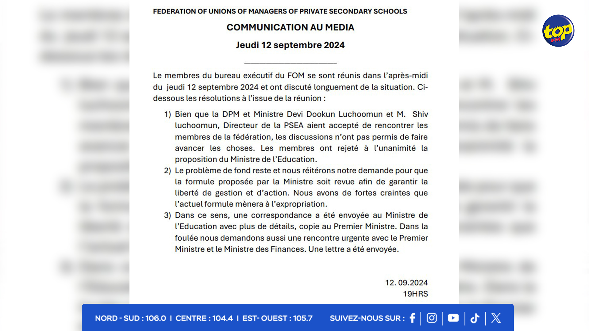 communiqué communiqué